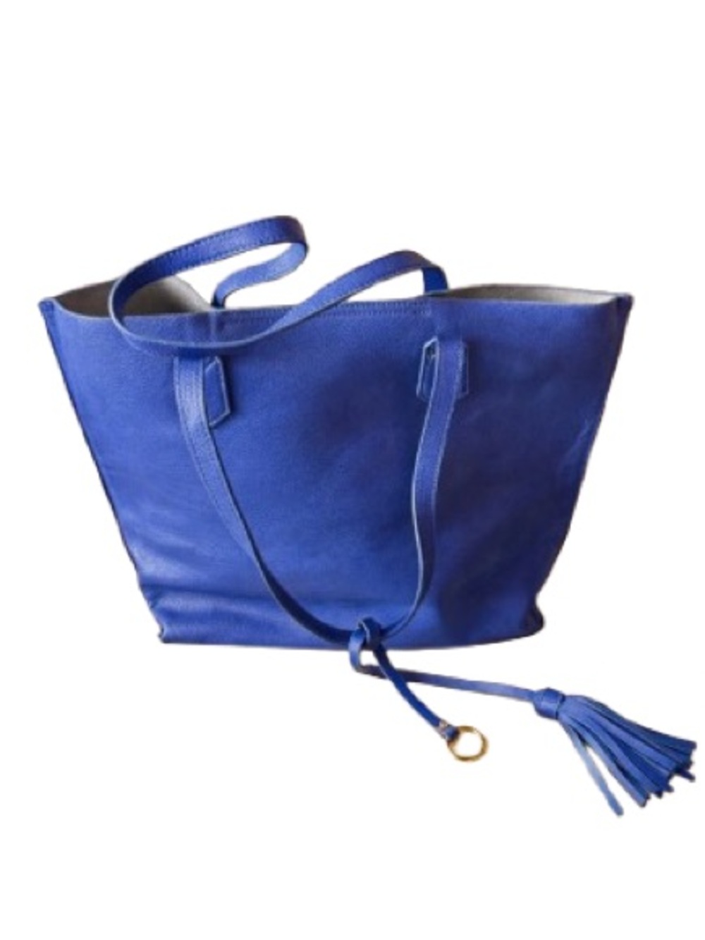 Blue Structured Tote Bag – Tassel Accent | Work & Travel Tote